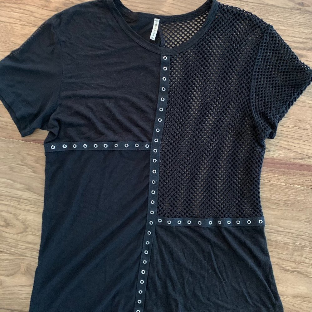 LF Emma & Sam Oversized Black Mesh Shirt